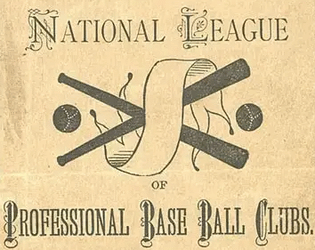 The 'first logo' of the National League of Professional Base Ball Clubs